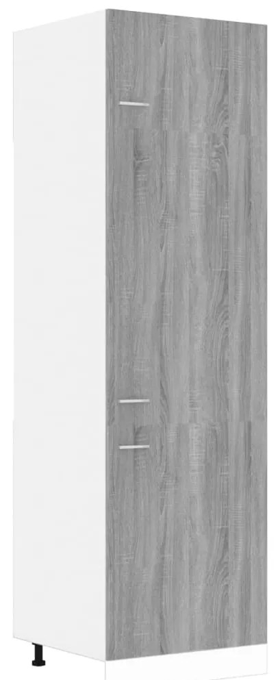 815601 vidaXL Dulap de frigider, gri sonoma, 60x57x207 cm, lemn prelucrat