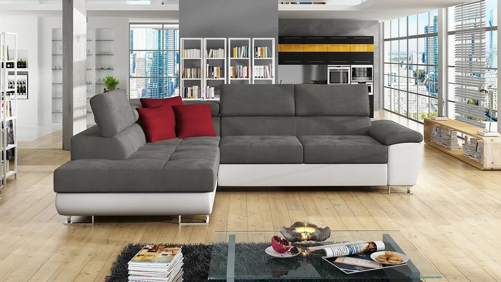 Colțar Alphard (S) (piele ecologică Soft 017 + Uttario Velvet 2971 + Kronos 02). Promo -17%. 1060187