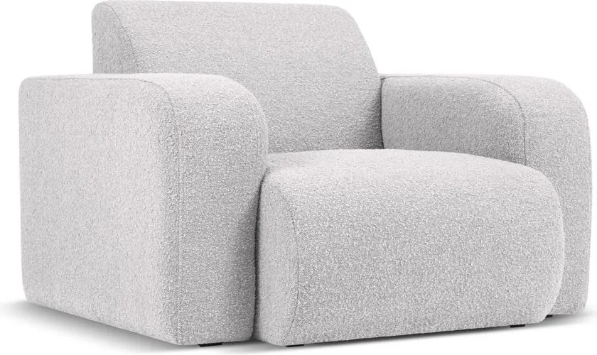 Fotoliu gri deschis cu tapițerie din stofă bouclé Molino – Micadoni Home