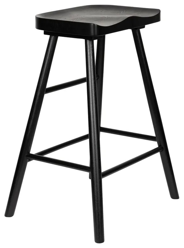 Scaun de bar negru din lemn de stejar (înălțime șezut 65,5 cm) Vander – White Label