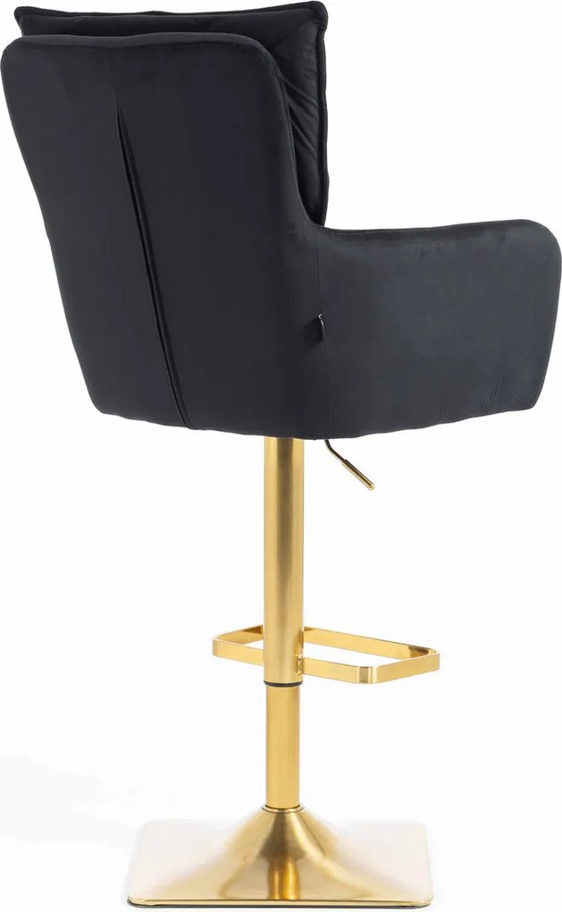HR250KW Scaun Catifea Neagră Bază Aurie