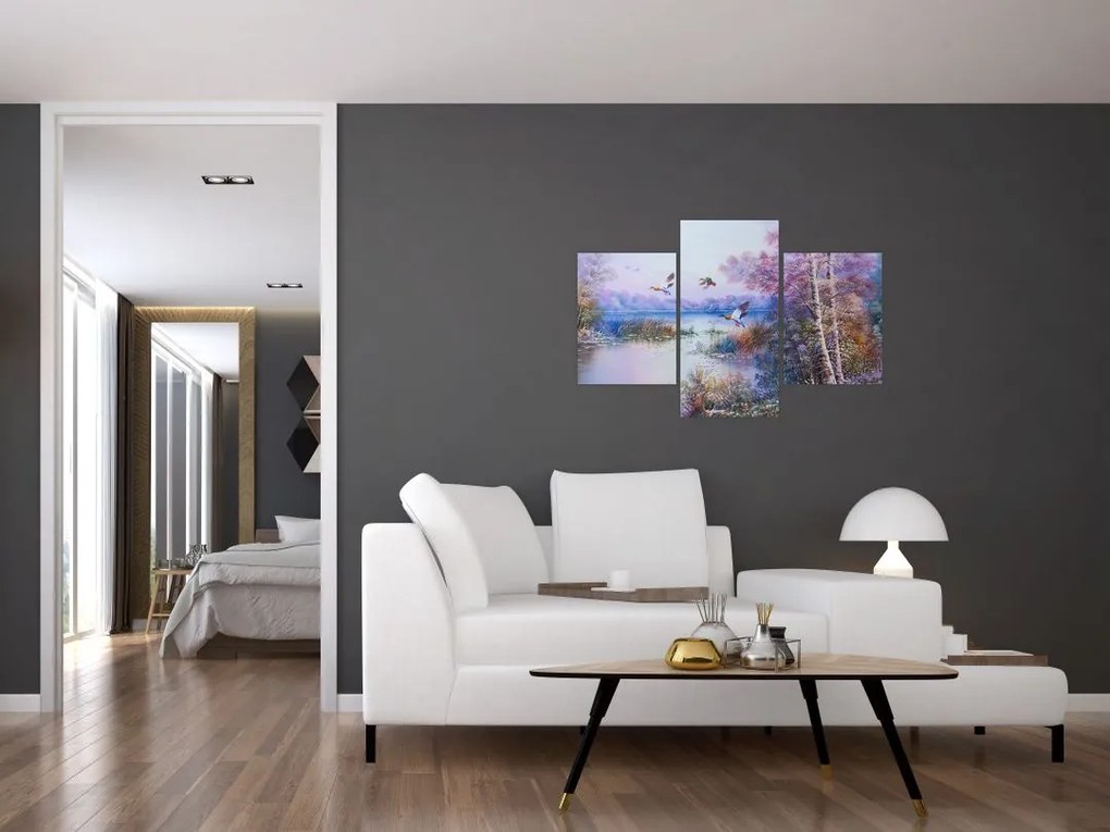 Tablou - Sosirea toamnei, pictură în ulei (90x60 cm)