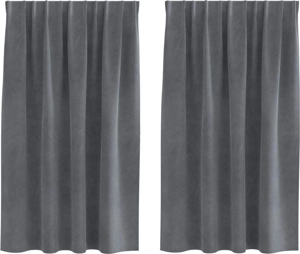 vidaXL Perdele opace 2 pcs Gri deschis 140 x 140 cm Catifea