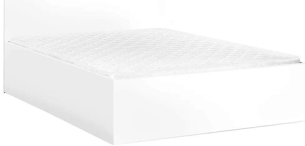 Pat dublu Culoare alb, SOFIA 160 x 200 cm Saltele: Cu saltele Deluxe 10 cm, Somiera pat: Cu lamele curbate