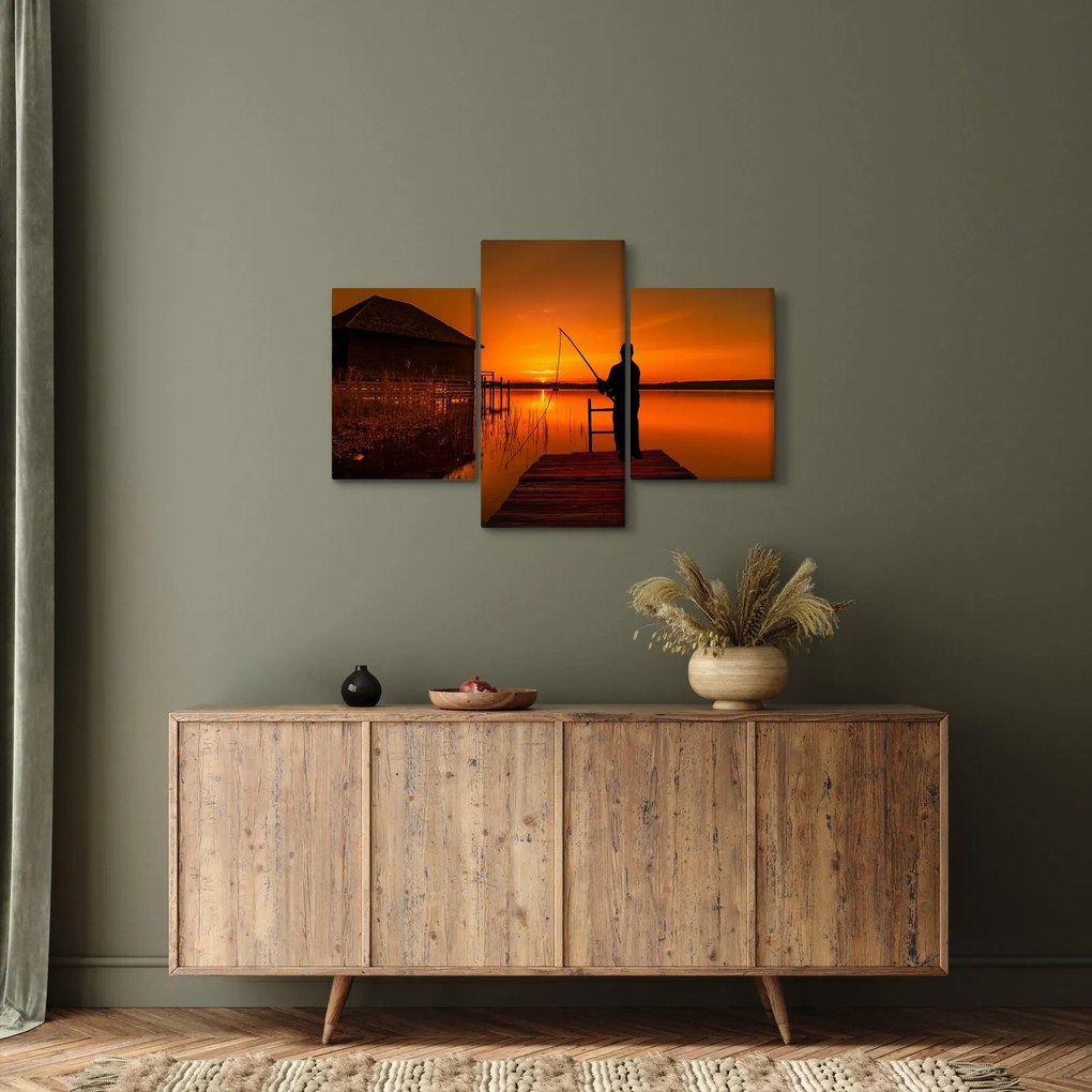 Tablou cu pescar (90x60 cm)