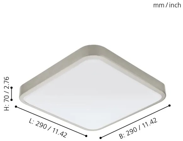Eglo 96231 - Plafonieră LED pentru baie MANILVA LED/16W/230V IP44