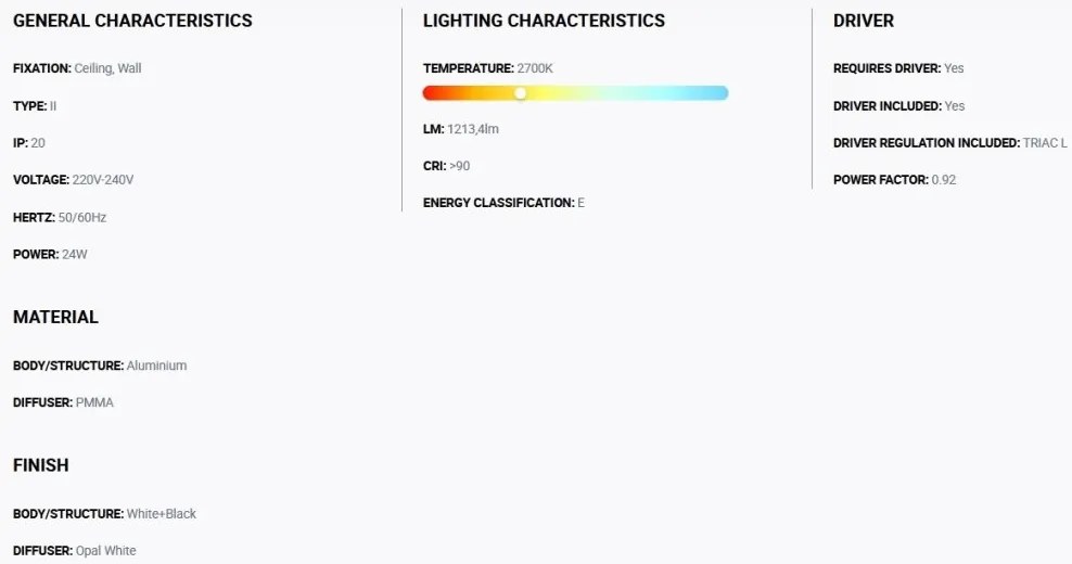 Lustra / Plafoniera LED design modern slim SHOKU 35cm alb/negru