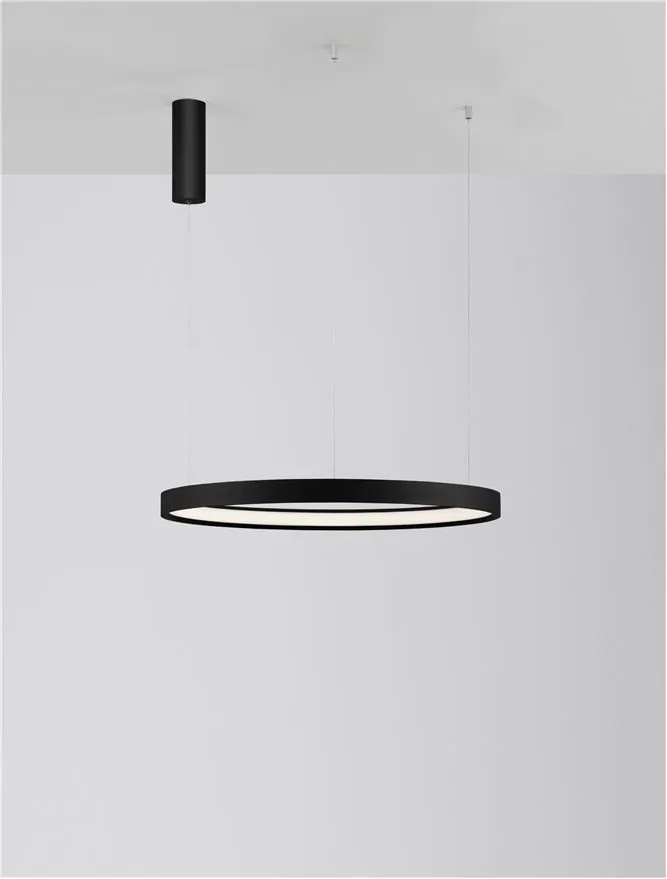 Lustra LED suspendata design modern circular PERRINE D-60cm neagra