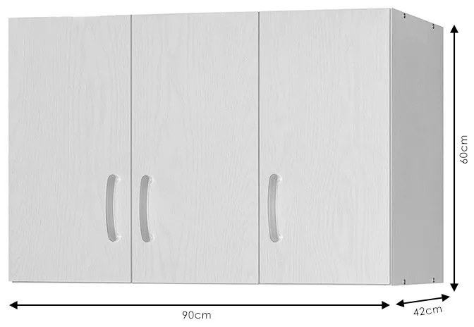 Dulap Zelia 3 usi alb 90x42x60cm
