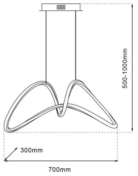 Lustră LED pe cablu TESORO LED/48W/230V crom lucios