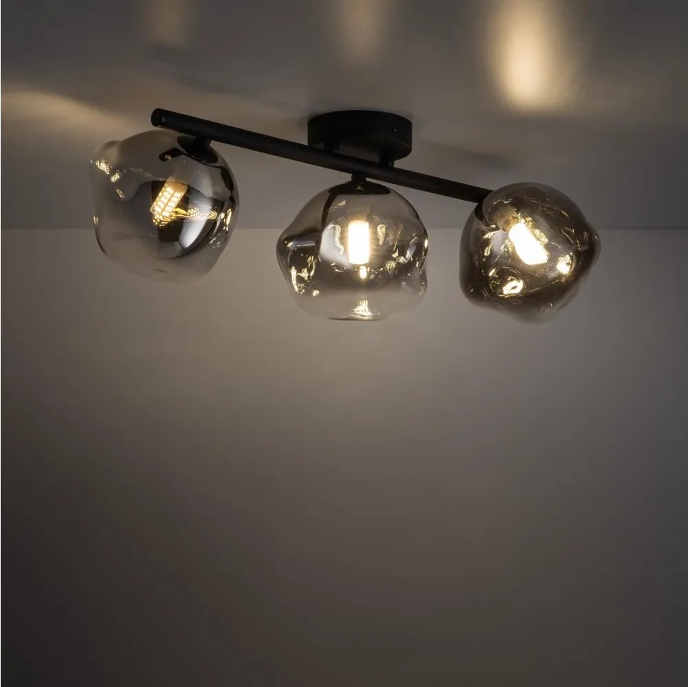 Brilagi - Lustru aplicat VULCANO 3xG9/8W/230V negru/negru fumuriu