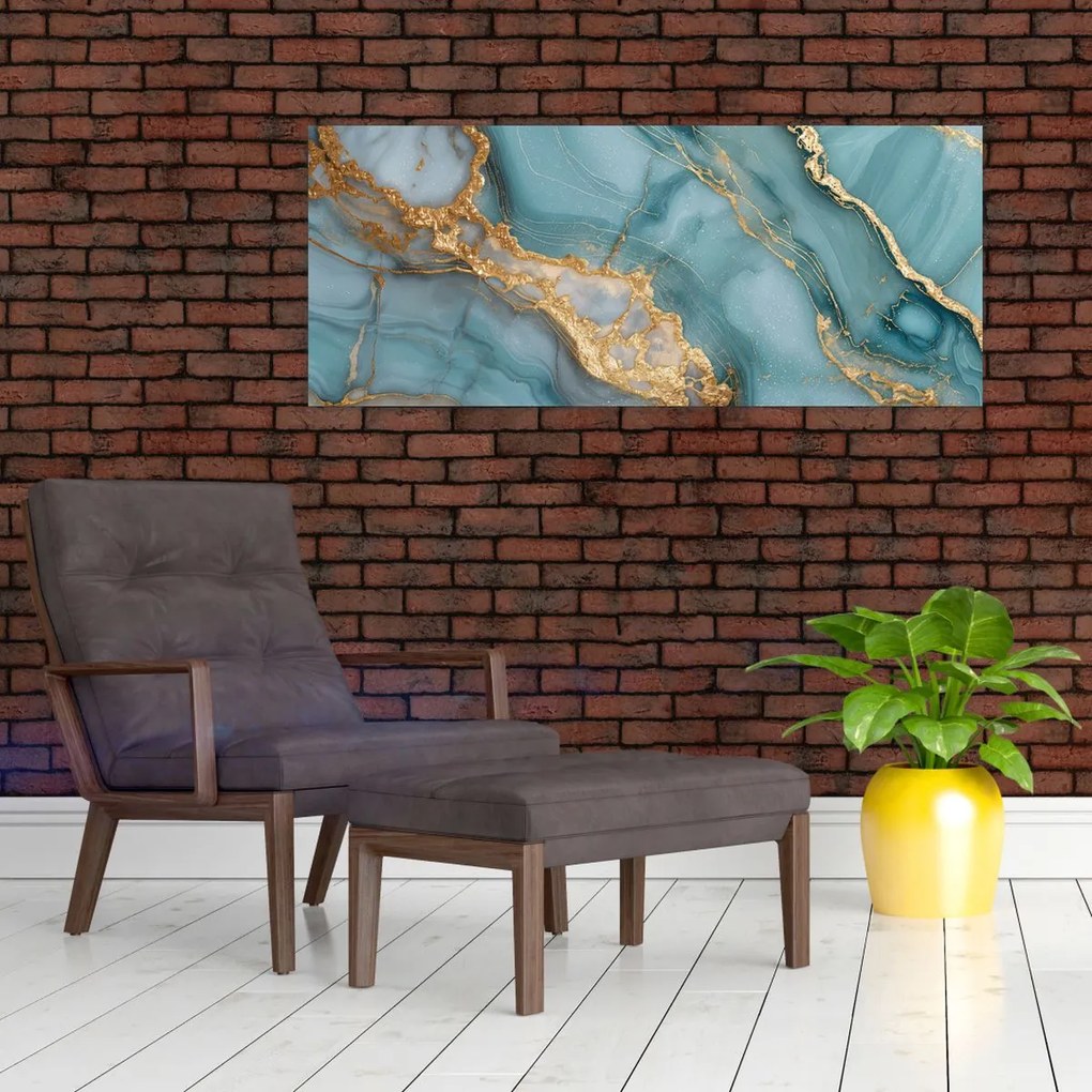 Tablou - Marmură turcoaz (120x50 cm)