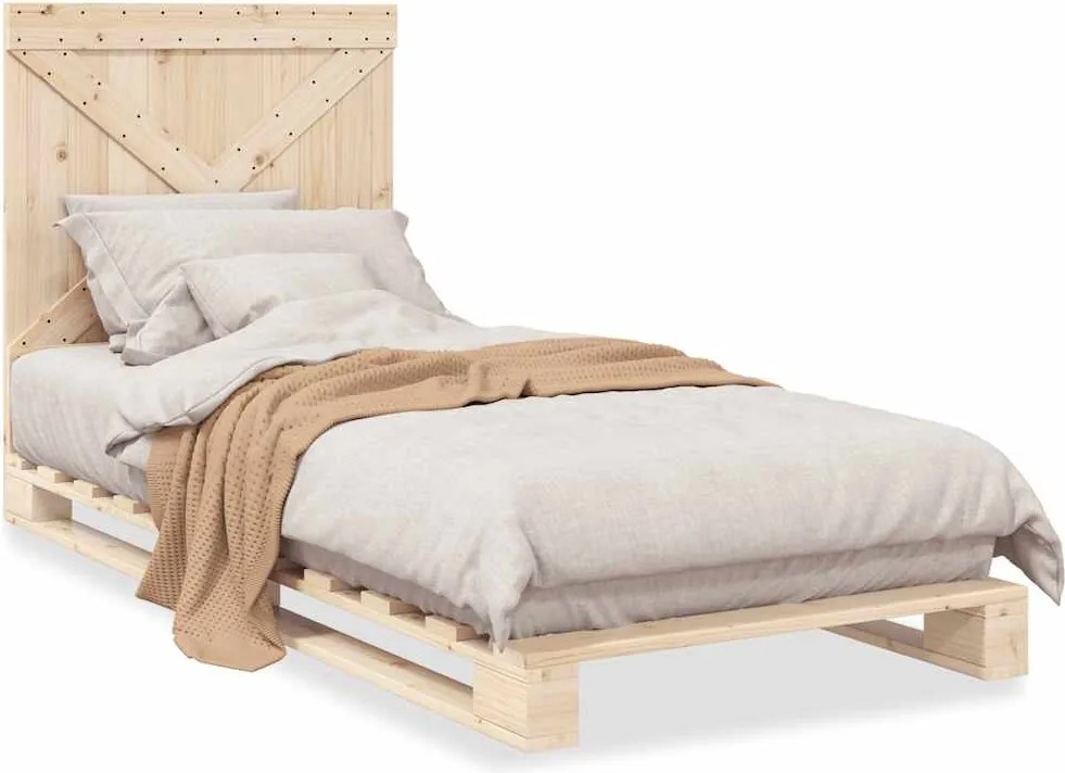 vidaXL Cadru de pat cu tăblie, 90x200 cm, lemn masiv de pin