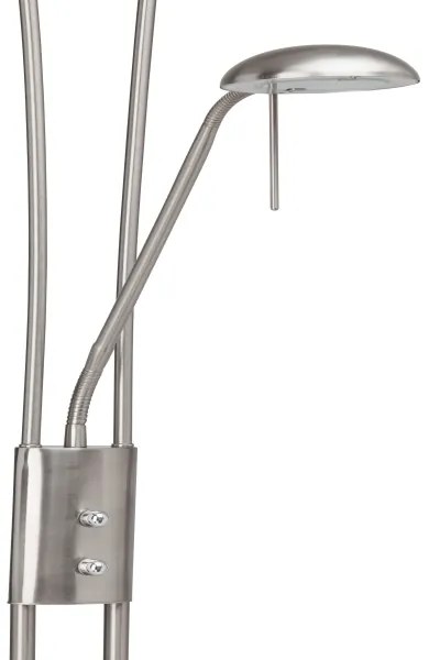 Brilliant - Lampă de podea LED reglabilă FINN, 2 x LED, 13 W, 230 V, crom mat