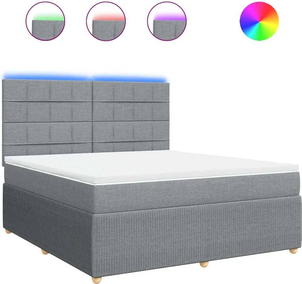 vidaXL Pat continental, gri deschis, 180x200 cm, material textil