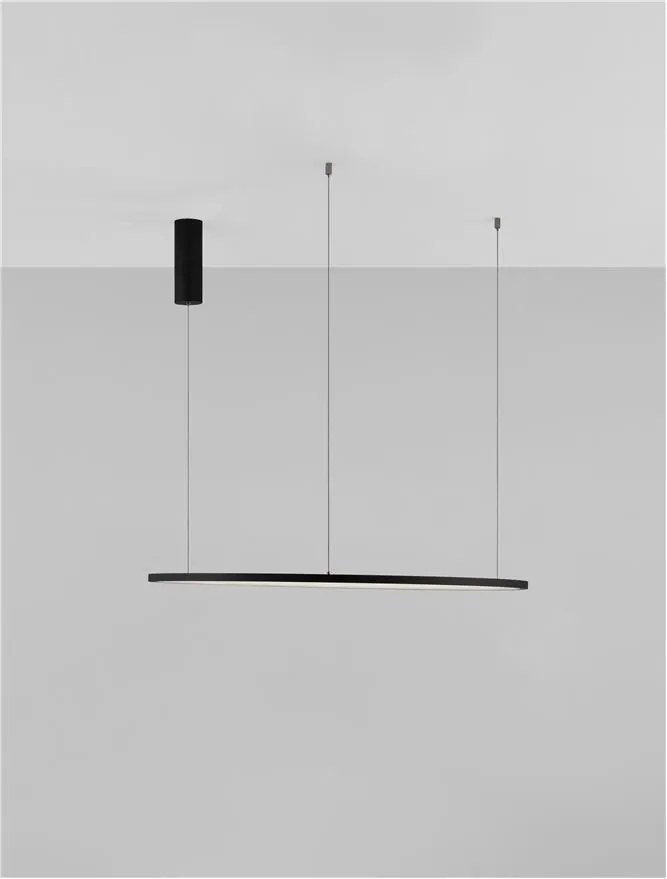 Lustra LED suspendata design modern circular TARQUIN D-80cm negru