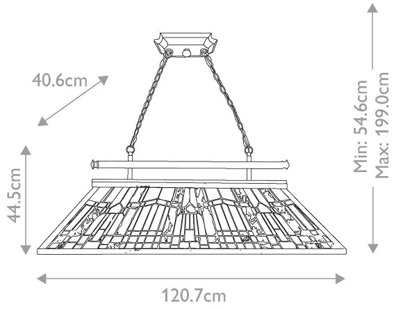 Elstead QZ-INGLENOOK-ISLE - Candelabru Tiffany INGLENOOK suspendat pe lanț, 3xE27/100W/230V