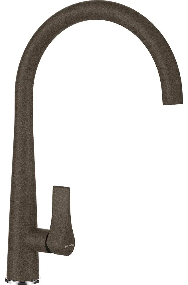 Baterie bucatarie Schock Gota Cristadur Bronze, aspect granit, cartus ceramic, maro bronz