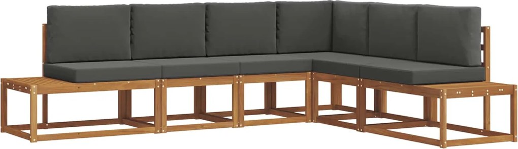 vidaXL Set de canapele de exterior 6 Bucată Natural și Antracit