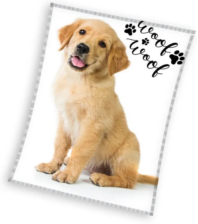 Câine Golden Retriever pătură fleece 150x200cm