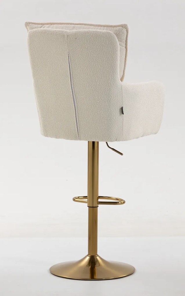 HR250W Scaun Crem Boucle Bază Aurie