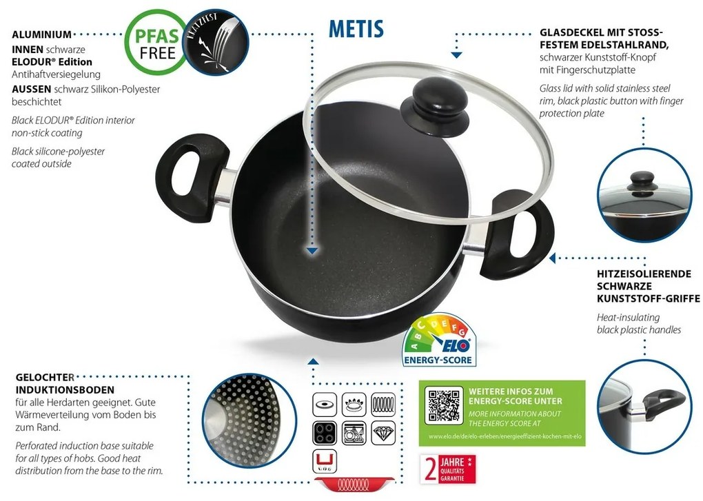 Elo 48004 Set de 4 oale din aluminiu Metis