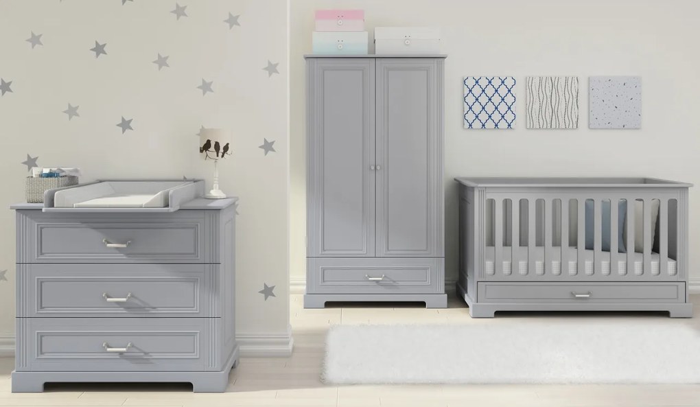 Dulap elegant Ines gri H193 cm