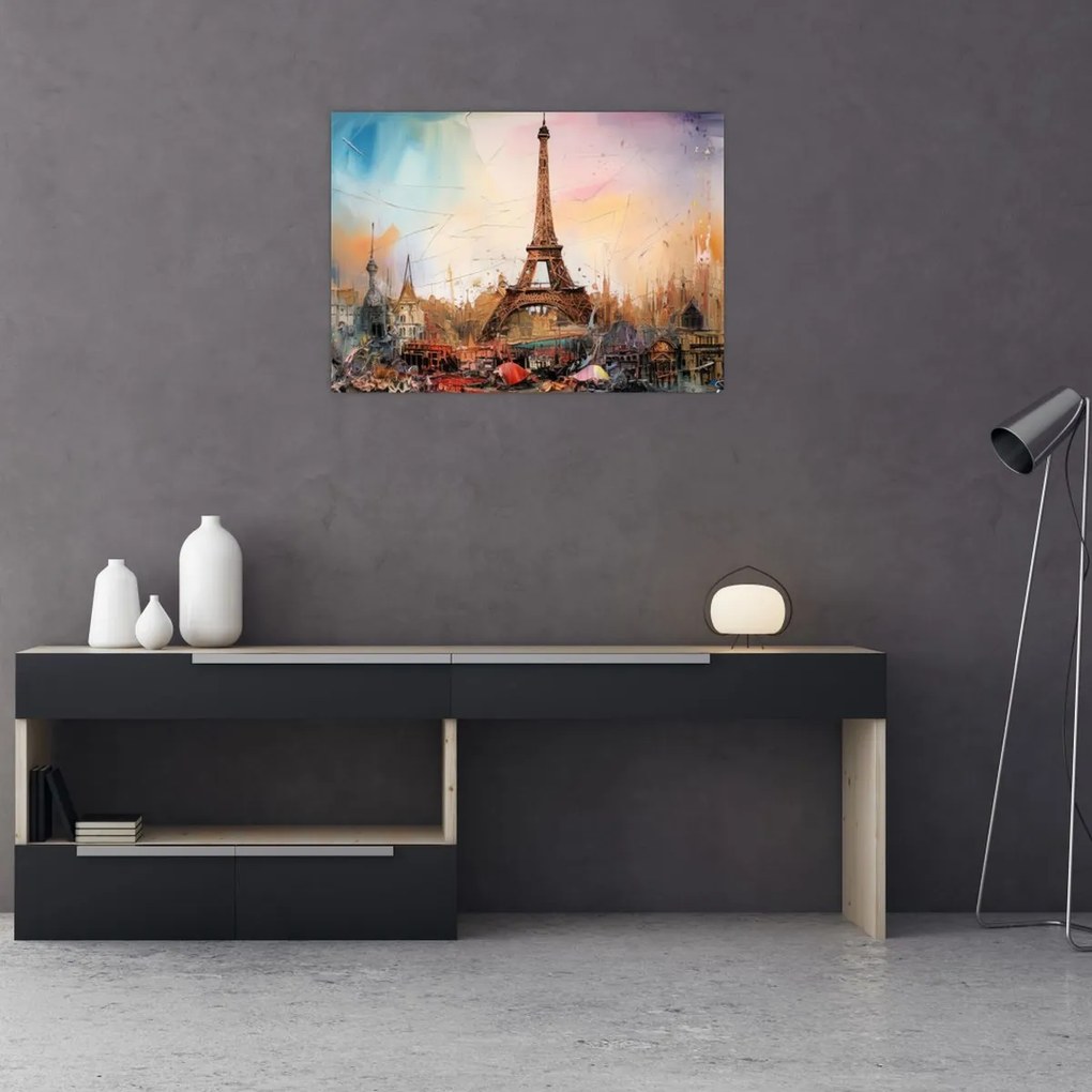 Tablou - Pictură a Turnului Eiffel (70x50 cm)