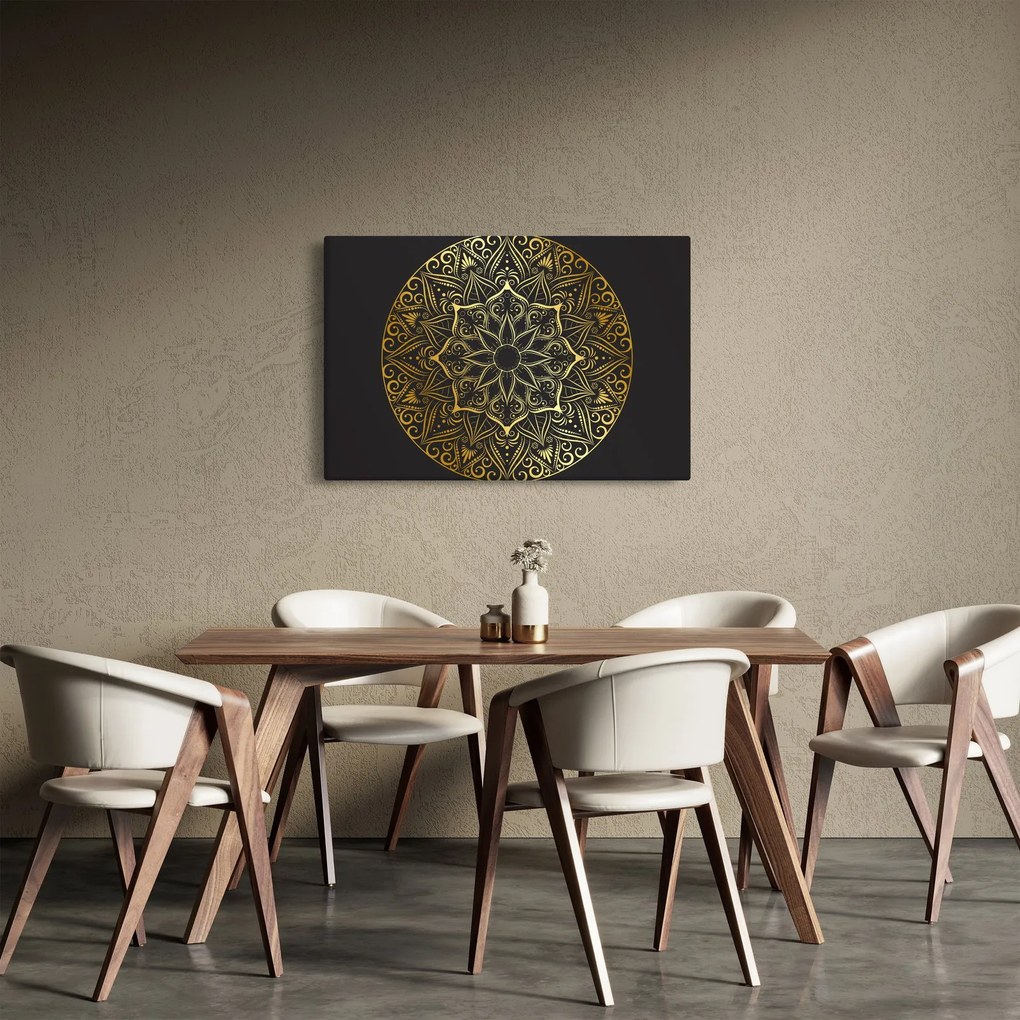 Tablou abstracției aurii (90x60 cm)