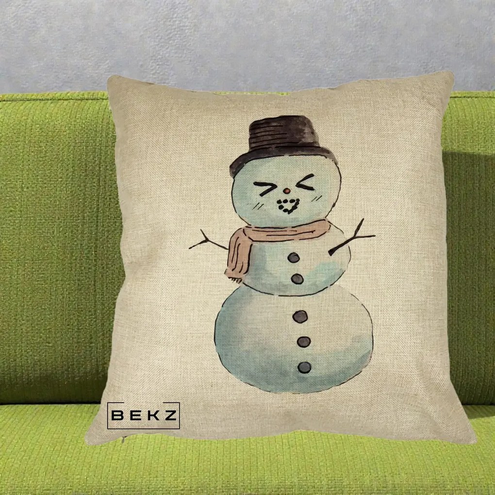 Perna Decorativa Om de Zapada Kawaii Haios, 40x40 cm, Crem, Husa Detasabila, Perna Inclusa, BEKZ®