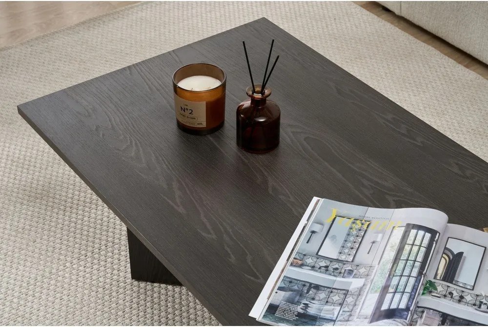 Măsuță de cafea neagră cu aspect mat 60x119 cm Sabin – Kalune Design