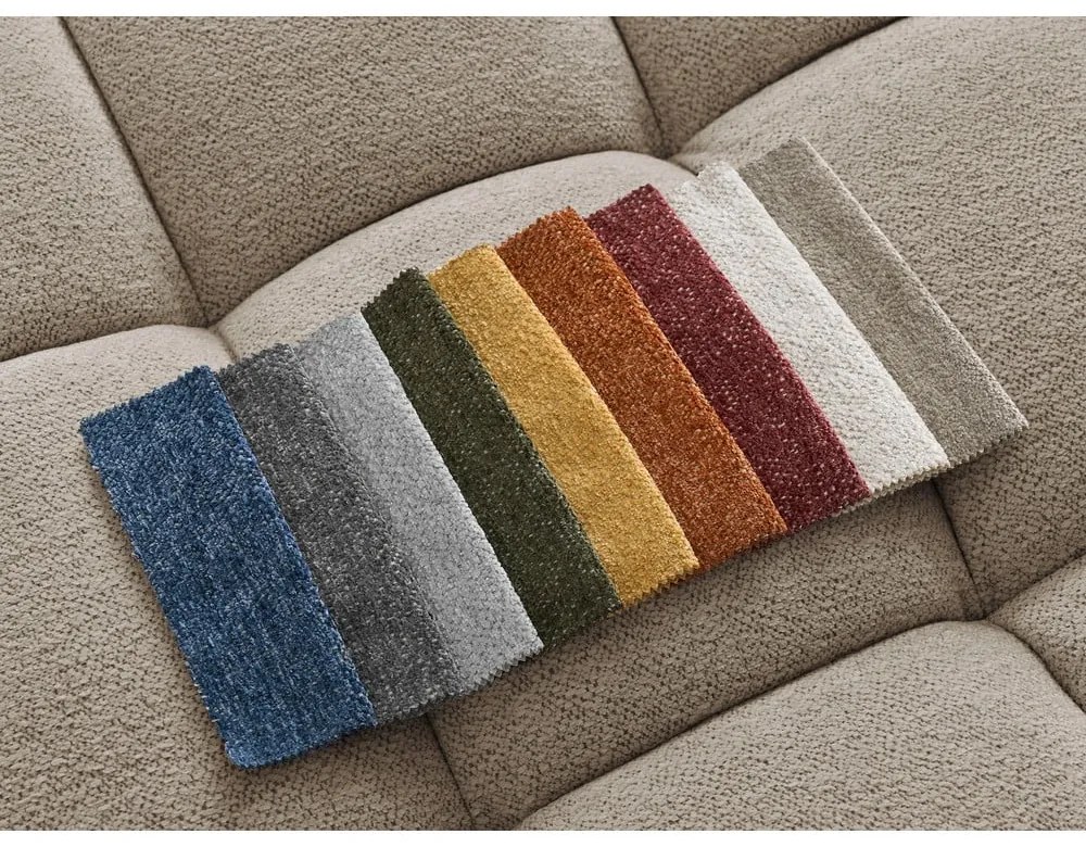 Colțar taupe extensibil/cu spațiu de depozitare cu tapițerie din chenille (cu colț pe partea stângă/în formă de ”L”) Everest – Bobochic Paris