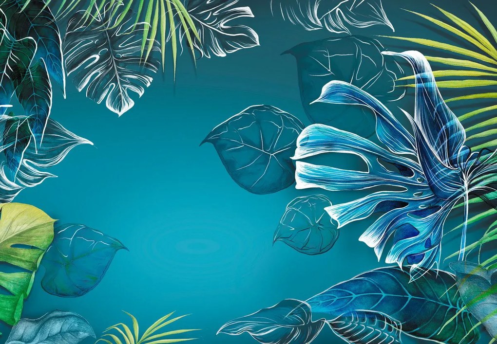 Fototapet - Frunzele plantelor tropicale (147x102 cm)