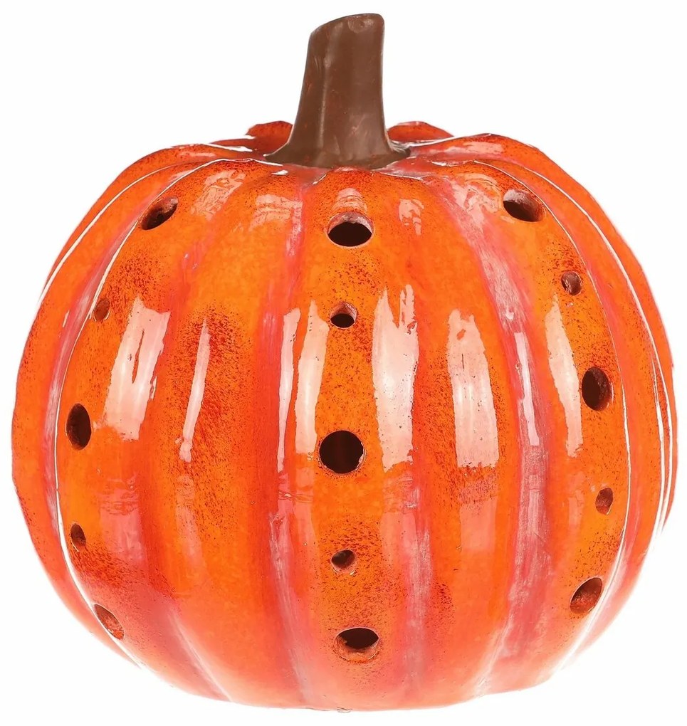 Decorațiuni LED de toamnă Dovleac cu găuri, 19 x19 x 19 cm, ceramică