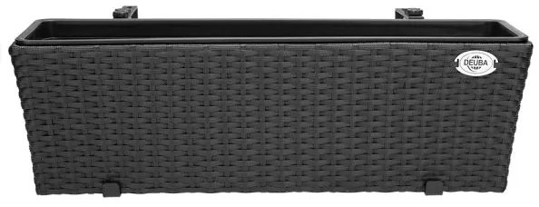 Deuba Ghiveci Polyrattan negru 2 buc