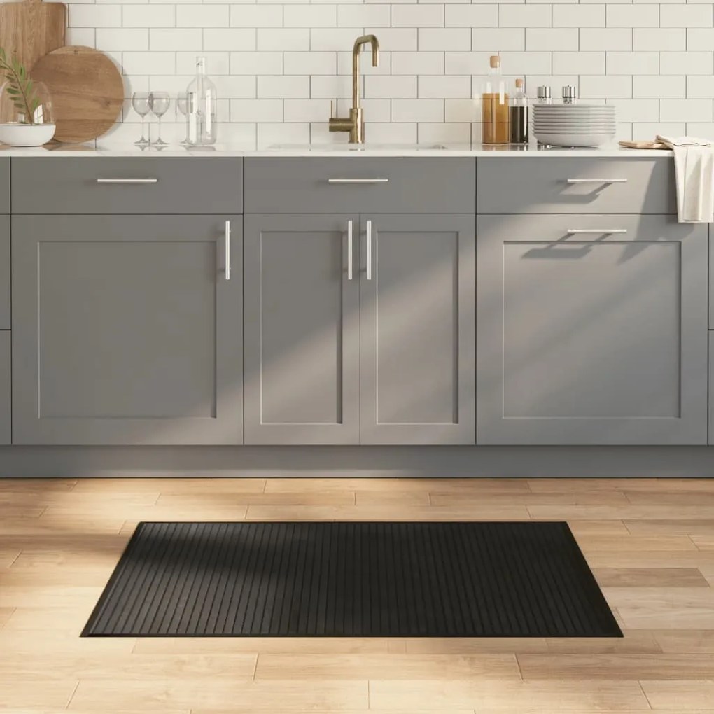 vidaXL Covor dreptunghiular, negru, 60x100 cm, bambus