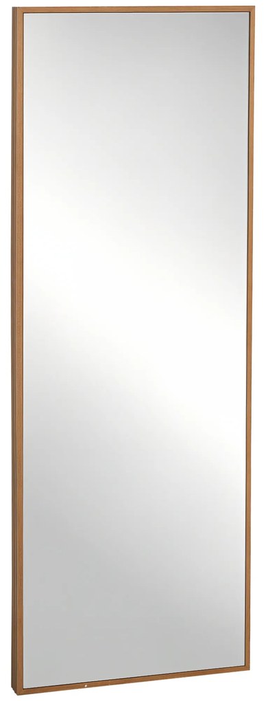HOMCOM Oglindă Lungă din Lemn Design Natural, Montare Verticală/Orizontală, pentru Hol sau Dormitor, Maro | Aosom Romania