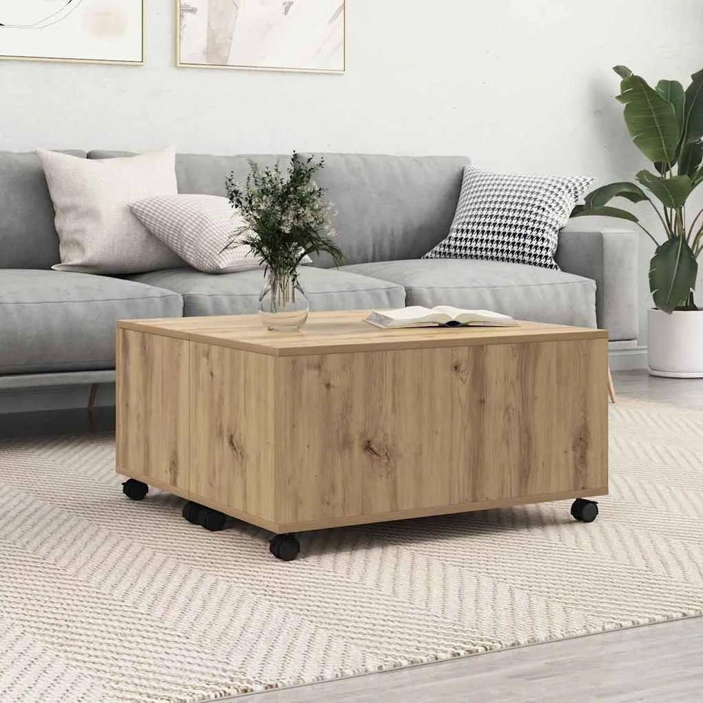 vidaXL Masă de cafea stejar artizanal 75 x 75 x 38 cm Lemn compozit