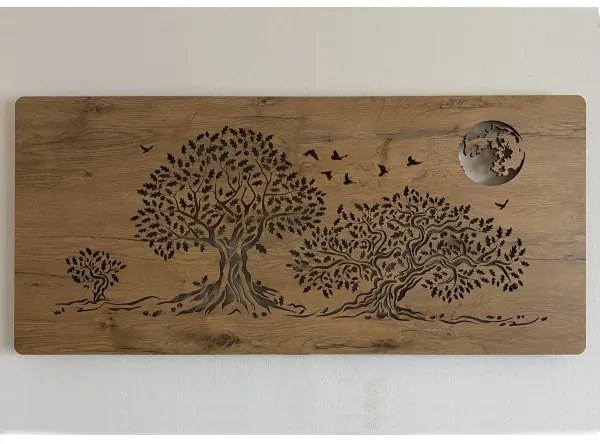 Li-Go 5042/DUB2 - Decorațiune LED de perete, 24 W, 230 V, 110 x 50 cm, stejar/trei stejari