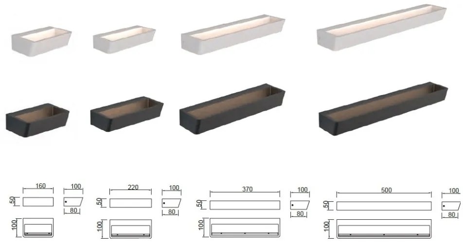 Aplica LED stil ambiental, ALTEA negru MA-8370