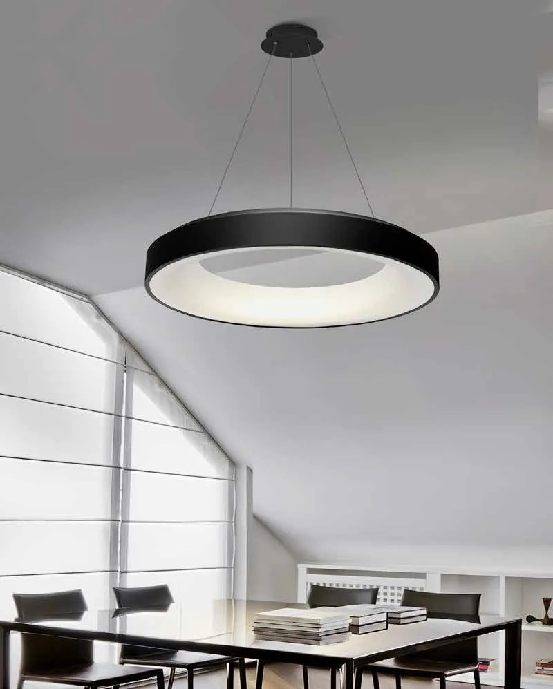 Lustra LED dimabila cu telecomanda SOVANA 80 neagra ZZ AZ3449