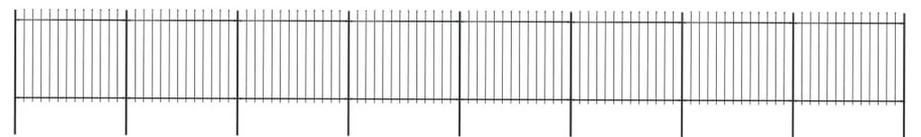 vidaXL Gard de grădină cu vârf tip suliță din oțel 1426x150 cm, negru
