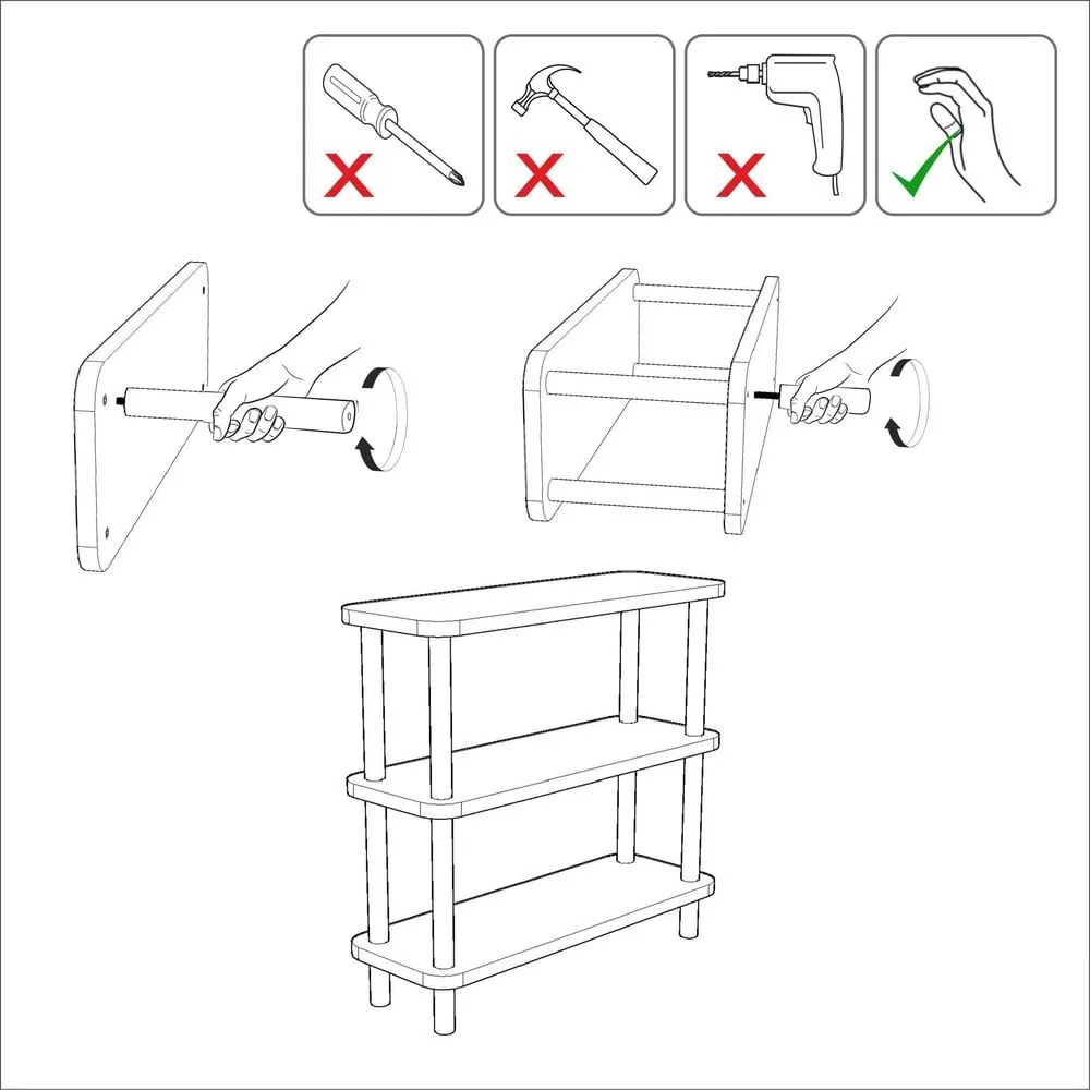 Bibliotecă 80x75 cm Step – Kalune Design