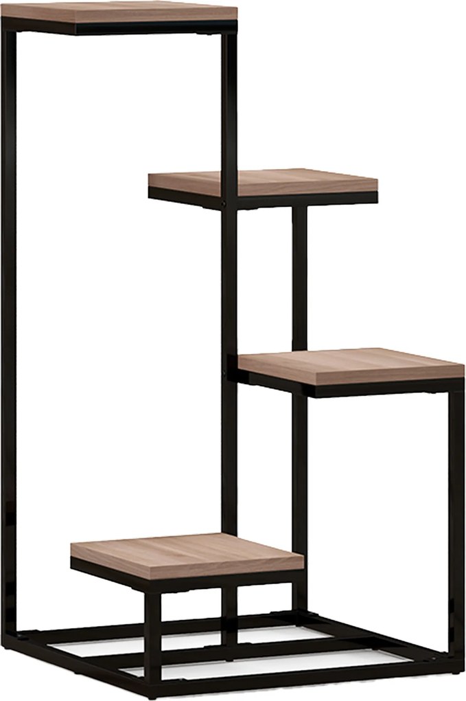 Outsunny Stand de Flori pe 4 Niveluri, Raft de Colt pentru Plante, Suport de Expunere pentru Ghivece, pentru Camera de Zi, Terasa, Balcon, Maro