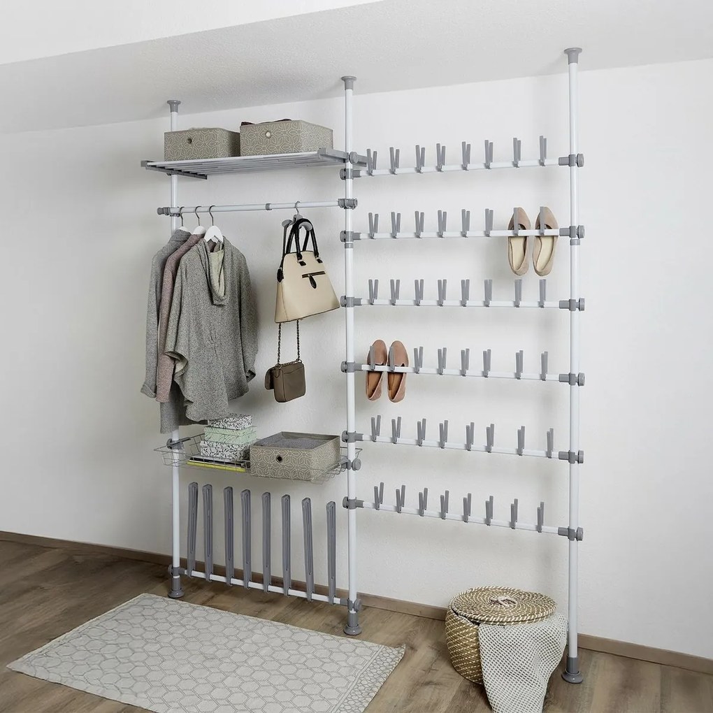 Wenko Set de 2 bare telescopice orizontale Herkules, alb