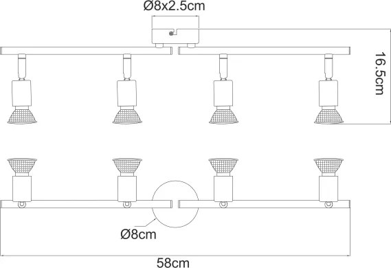 Globo 57381-4L - Spot LED OLANA 4xGU10/3W/230V