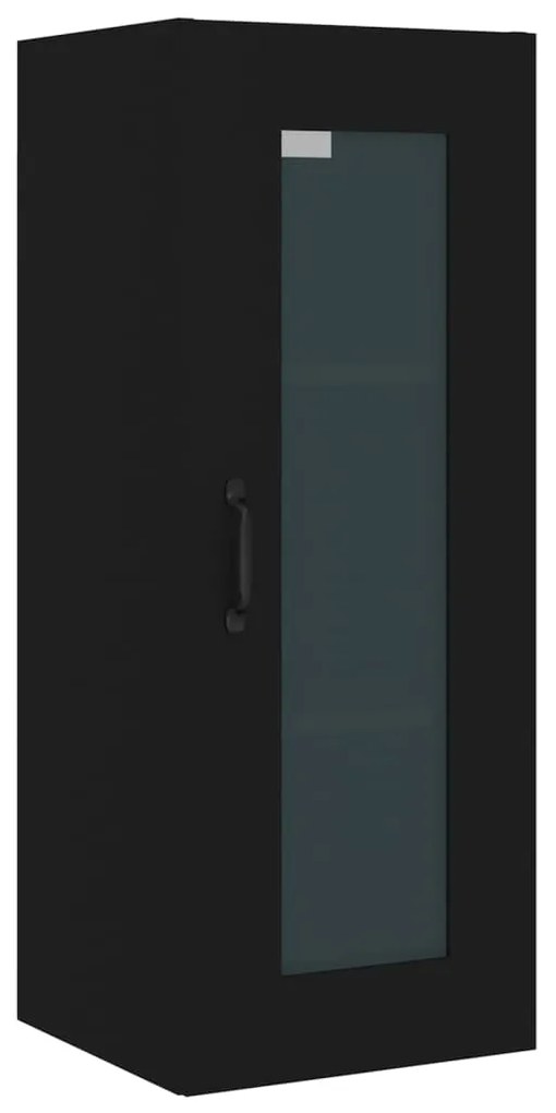 812457 vidaXL Dulap de perete suspendat, negru, 34,5x34x90 cm