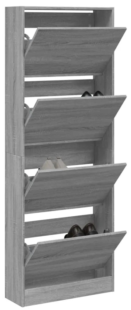 vidaXL Pantofar, gri sonoma, 60x21x163,5 cm, lemn prelucrat