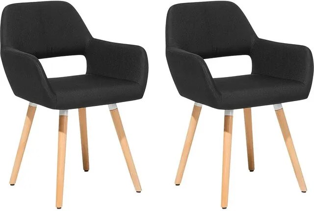 Set de 2 scaune Alida, negru, 81 x 44 cm