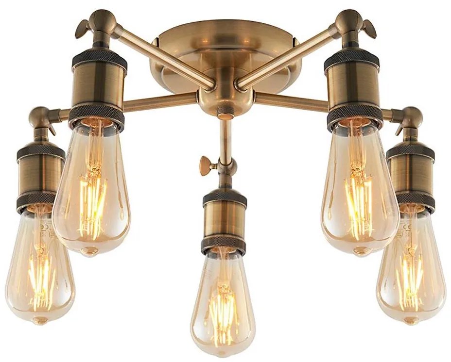 Endon 97244 - Spot halogen 5xE27/40W/230V, alamă